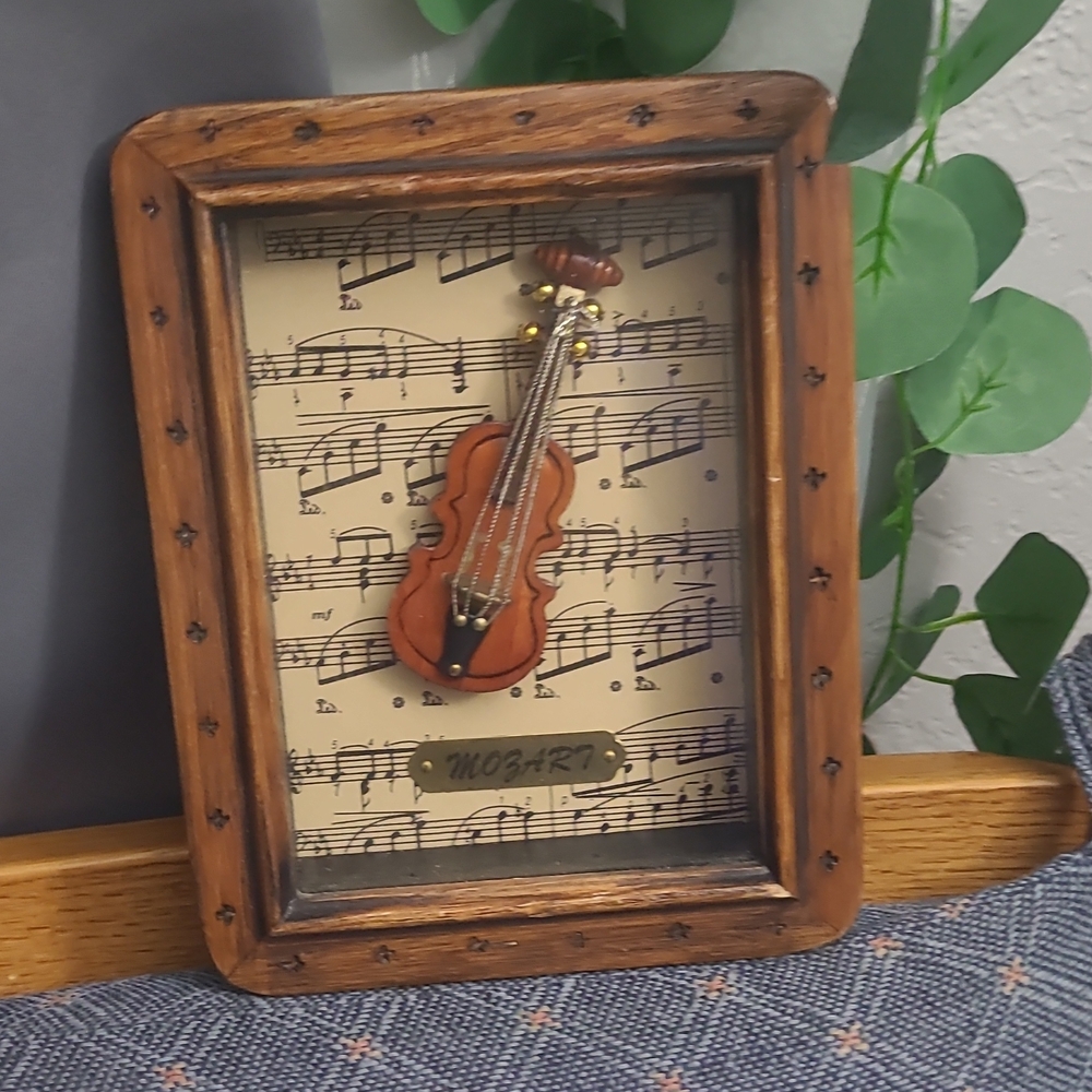 Wooden Violin Music Sheet Wall Art